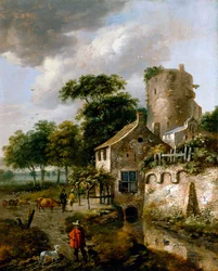 Krajobraz z wieżą
